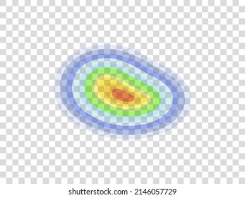 infrared rays with hot spots spectrum on transparent background. Concept design for Mapping of predicted probability of fire hotspots distribution, crime and statistical analysis, etc. vector eps10.

