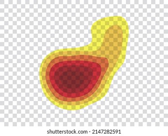 infrared rays with hot spots spectrum on transparent background. Concept design for Mapping of predicted probability of fire hotspots distribution, crime and statistical analysis, etc. 
