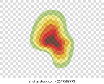 infrared rays with hot spots spectrum on transparent background. Concept design for Mapping of predicted probability of fire hotspots distribution, crime and statistical analysis, etc.
