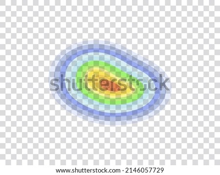 infrared rays with hot spots spectrum on transparent background. Concept design for Mapping of predicted probability of fire hotspots distribution, crime and statistical analysis, etc. vector eps10.

