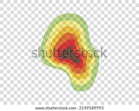 infrared rays with hot spots spectrum on transparent background. Concept design for Mapping of predicted probability of fire hotspots distribution, crime and statistical analysis, etc.
