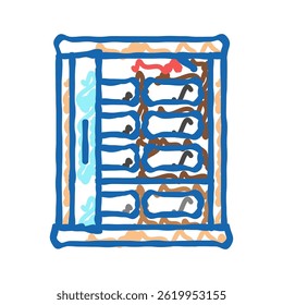 infrared sauna doodle icon sketch vector. infrared sauna sign. isolated symbol illustration