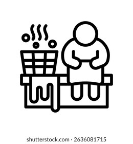 Infrarot Sauna Symbol Linie Vektorgrafik