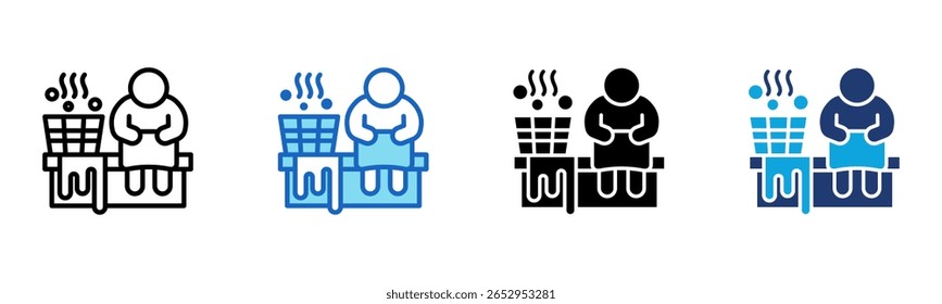 Icono de sauna infrarrojo Multi Style Ilustración vectorial