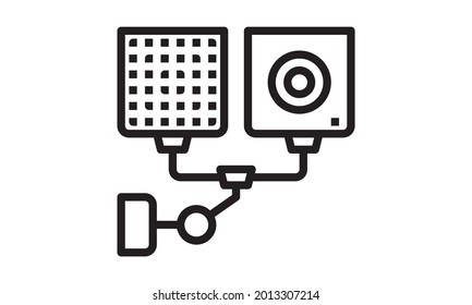 Infrared surveillance camera icon vector image