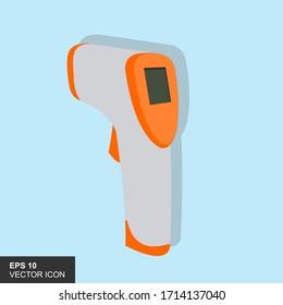 Infrared thermometer against the background. Vector illustration.