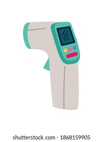 Infrared thermometer doodle flat style icon vector illustration design