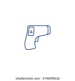 Diseño vectorial de ilustración de cañón de termómetro infrarrojo