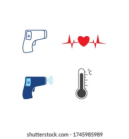 Infrared thermometer gun illustration vector design