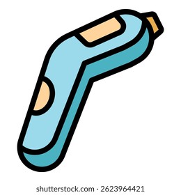 Infrared thermometer icon. Outline infrared thermometer vector icon color flat isolated