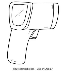 infrared thermometer illustration hand drawn outline vector