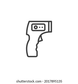 Infrared Thermometer line icon. linear style sign for mobile concept and web design. Medical thermometer outline vector icon. Symbol, logo illustration. Vector graphics