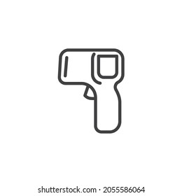 Icono de línea del termómetro infrarrojo. signo de estilo lineal para concepto móvil y diseño web. Icono del vector de contorno del termómetro médico. Símbolo, ilustración del logotipo. Gráficos vectoriales
