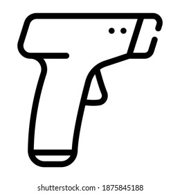 vector de icono de línea de termómetro infrarrojo. señal del termómetro infrarrojo. símbolo de contorno aislado ilustración negra