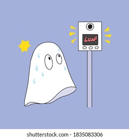 Un termómetro infrarrojo mide la temperatura con el escaneo fantasma de los síntomas de Coronavirus o Covid-19 en la entrada pública. Sistema médico internacional. Feliz Halloween. 