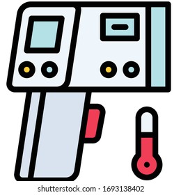 Infrared thermometer vector illustration, filled design icon