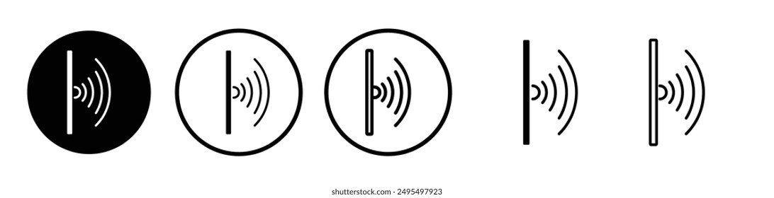 Infrared vector icon set in black and white color.