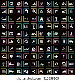 infrastructure 100 icons universal set for web and mobile 