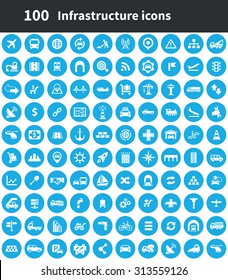 Infraestructura 100 Iconos Universal Set para Web y móvil 