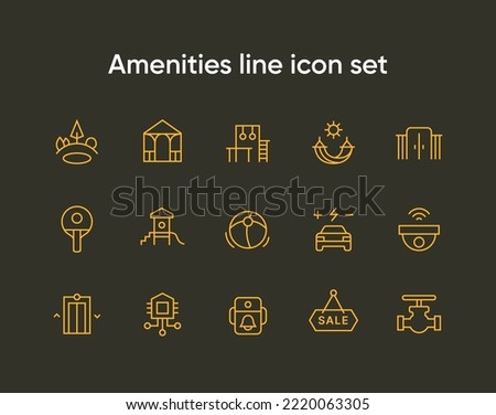 Infrastructure and amenities outline icon set. ストックフォト © 