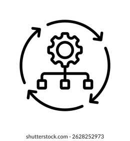 Infrastructure Automation Vector Lineal Icon On White Background.
