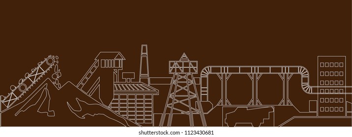 infrastructure background  vector lines design,Outline city landscape skyline concept with buildings