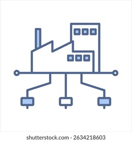 Infrastructure Blue Icon Vector Illustration