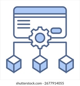 Ilustración vectorial de iconos azules de infraestructura