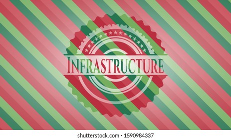 Infrastructure christmas badge background. Vector Illustration. Detailed.