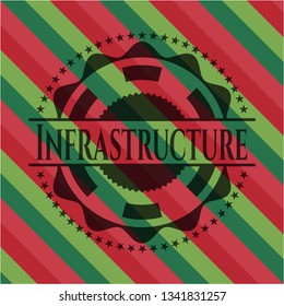 Infrastructure christmas colors style emblem.