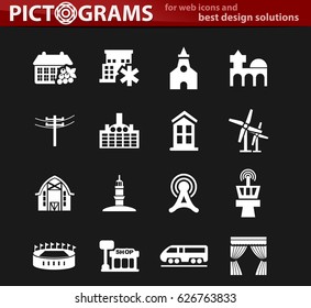 Infrastructure of the city icon set for web sites and user interface