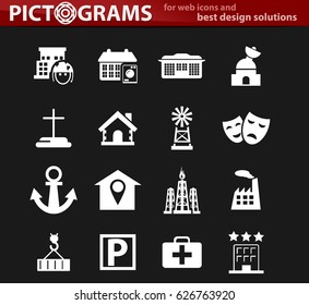 Infrastructure of the city icon set for web sites and user interface