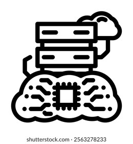infrastructure cloud computing line icon vector. infrastructure cloud computing sign. isolated contour symbol black illustration
