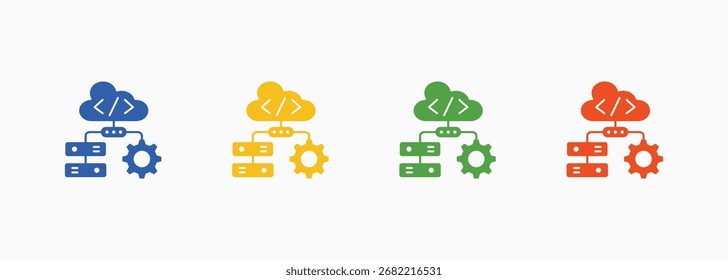 Infrastructure As Code Icon Set Color Multiple Style Collection