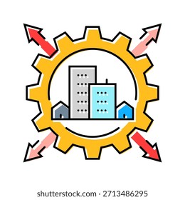 infrastructure expansion color icon vector. infrastructure expansion sign. isolated symbol illustration