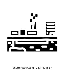 infrastructure geothermal energy glyph icon vector. infrastructure geothermal energy sign. isolated symbol illustration