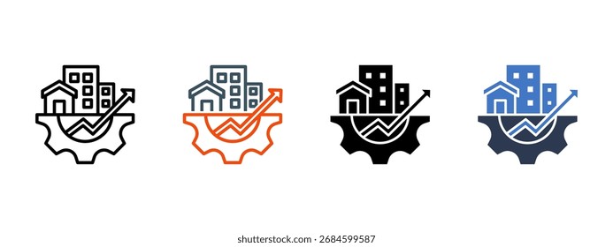 Infrastructure Growth multiple icon style vector illustration