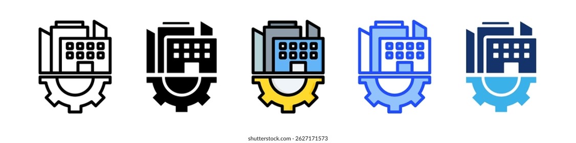 Colección De Iconos De Infraestructura Con Varios Estilos
