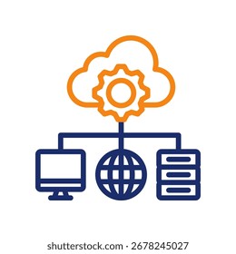 It Infrastructure Icon color line Vector Illustration