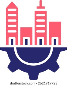 Ilustración vectorial de relleno de iconos de infraestructura