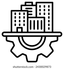 Ilustración vectorial de línea de icono de infraestructura