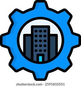 Infrastructure Icon Lineal Color Vector Illustration