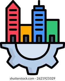 Infrastructure Icon Lineal Color Vector Illustration