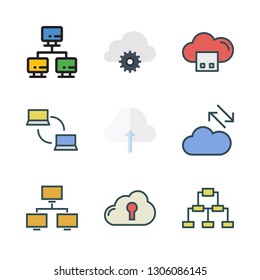 infrastructure icon set. vector set about cloud computing, networking and network icons set.