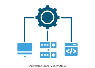 IT infrastructure icon. solid icon style. icon related to technology. IT architecture elements vector illustration