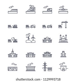 Infrastructure icons in line style, vector illustration.