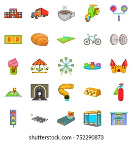 Infrastructure icons set. Cartoon set of 25 infrastructure vector icons for web isolated on white background