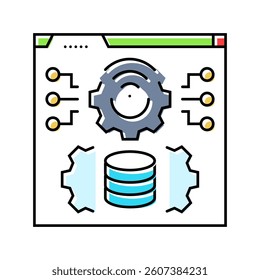 it infrastructure management business process color icon vector. it infrastructure management business process sign. isolated symbol illustration