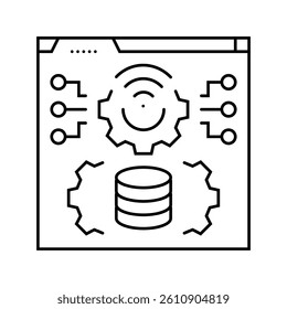 it infrastructure management business process line icon vector. it infrastructure management business process sign. isolated contour symbol black illustration