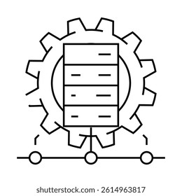 it infrastructure management business process line icon vector. it infrastructure management business process sign. isolated contour symbol black illustration